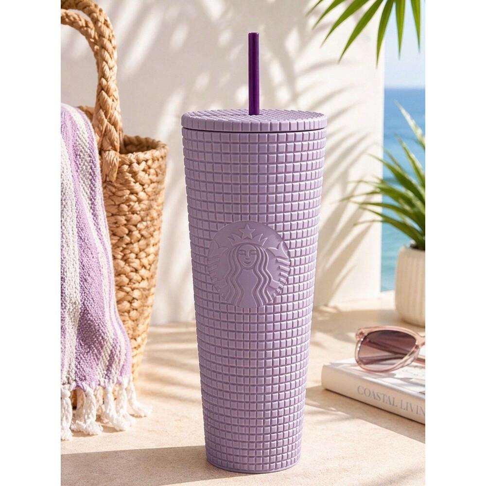 Starbucks Studded Tumbler 24oz Cold Cup Lavender Purple Straw Cup Summer Travel